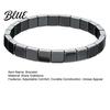 Bracciale Comfort da Uomo Regolabile Banda Nera di Pietra Gallica Superficie Liscia