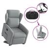 Recliner Chair with Rising Function Light Grey Fabric