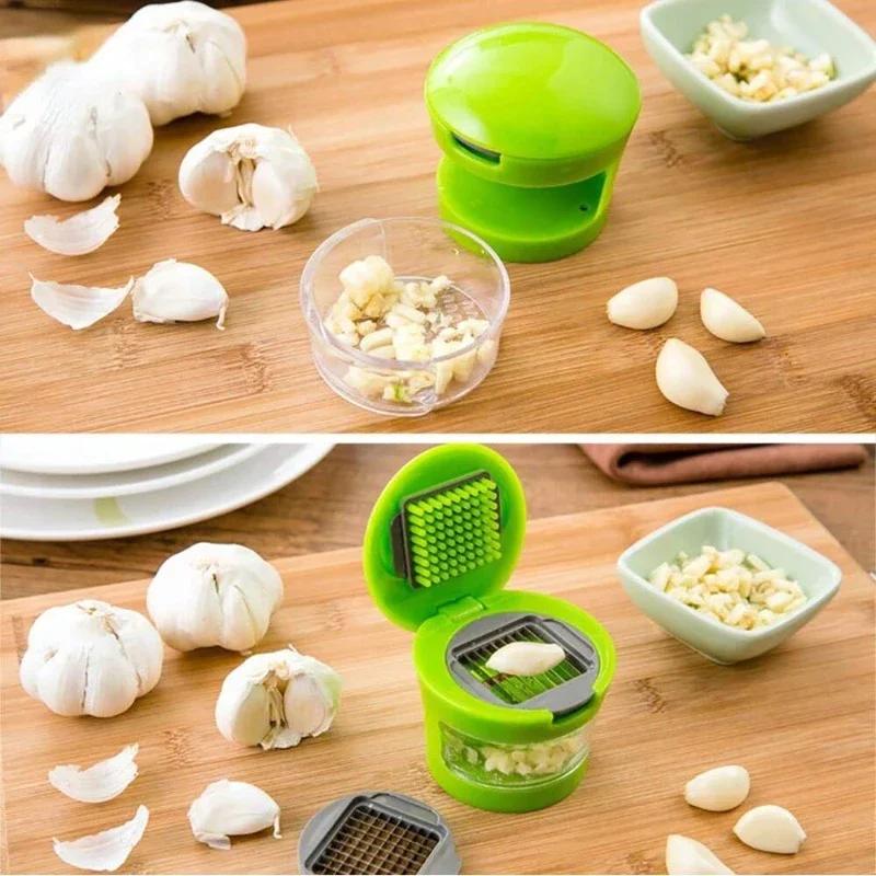 1PC Stainless Steel Garlic Press Multifunctional Manual Vegetable Mincer Slicer Dicer Grater Chopper for Kitchen Vegetable Fruit