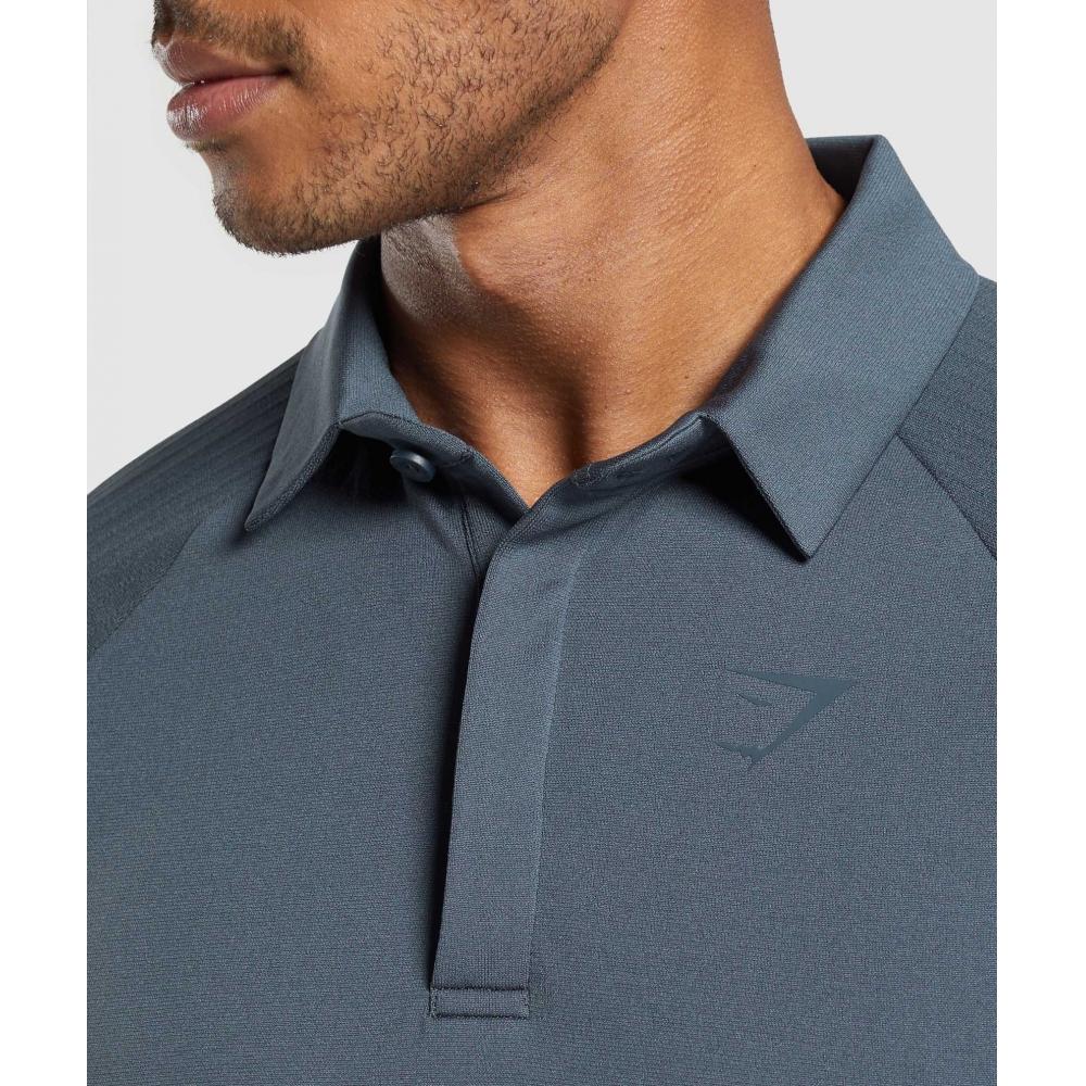 Gymshark Polo sin costuras Azul Titanio A1b1m Ucmq