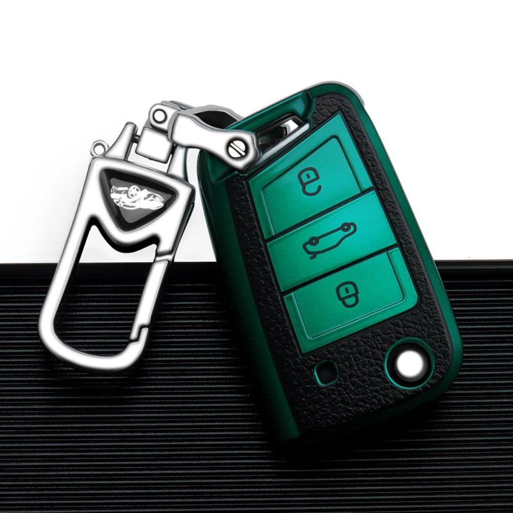 VW Car Key Cover for Polo Golf Jetta Passat Tiguan Santana Leather Key Case Protector