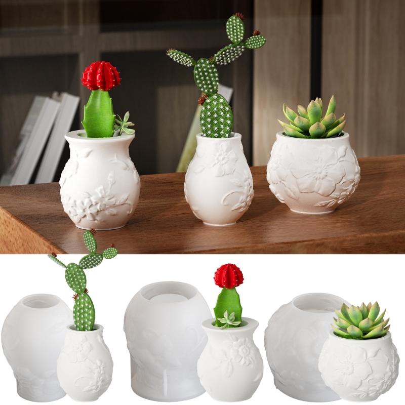 Pratici Vasi da Fiori a Vite Stampo Robusto in Silicone Materiali Artigianali in Gesso Cemento per Giardino e Decorazione Interna