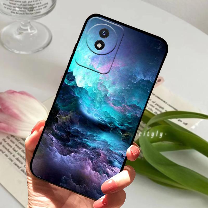 Phone Case For Vivo Y02 4G Coque Y02A Y02t Cute Lion Animals Black Soft Silicone TPU Phone Cover For VIVO Y11 2023 4G Bumper