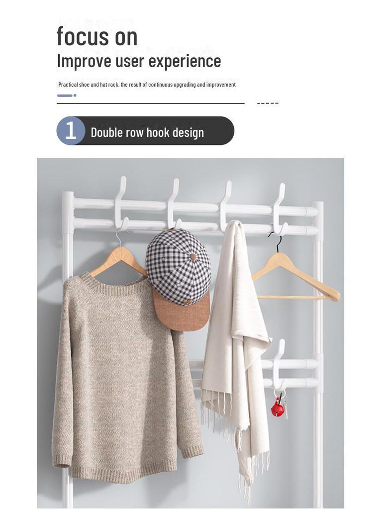 Suport pentru pantofi și pălării cu mai multe straturi care economisește spațiu pentru ușă - Soluție de depozitare economică