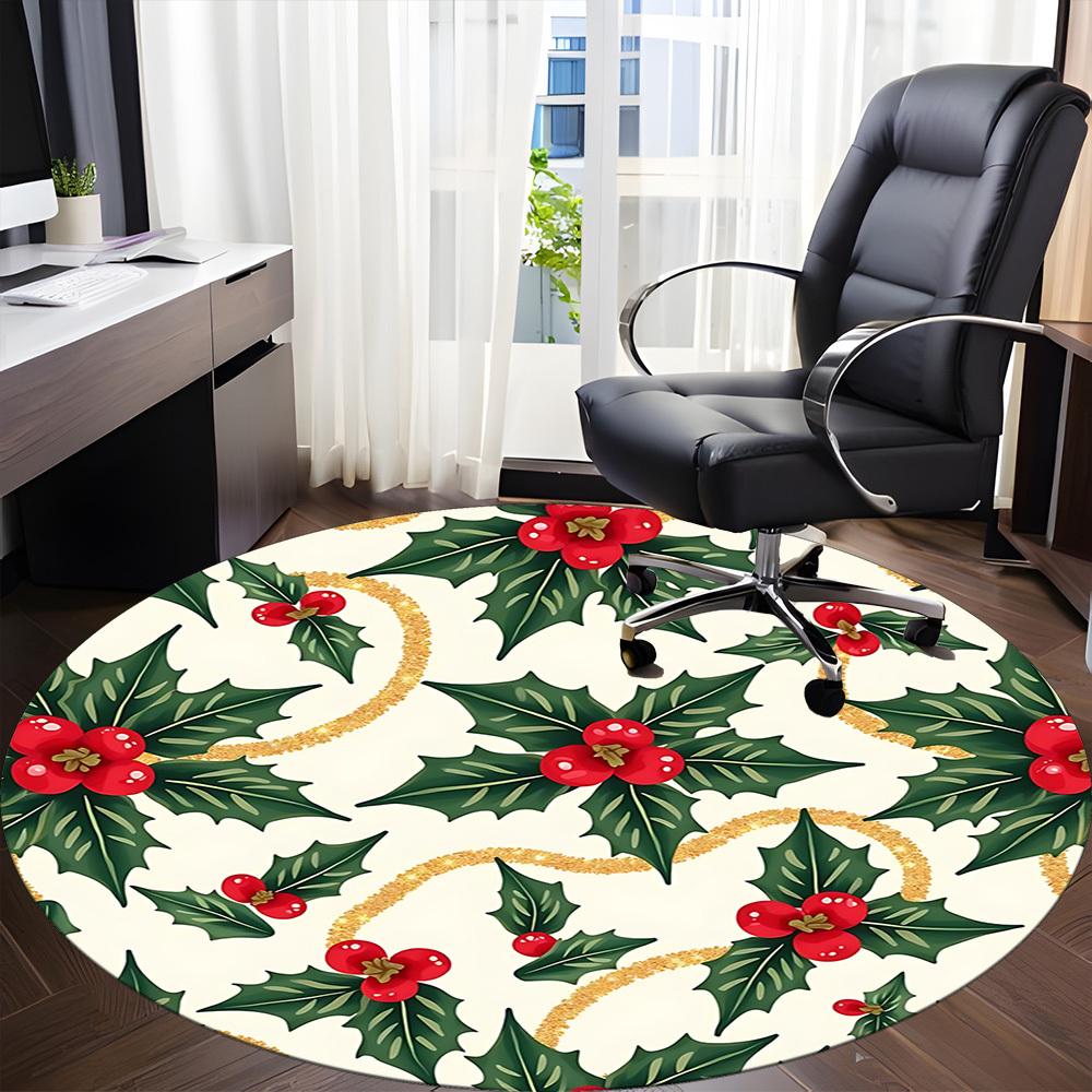 

1pc Christmas Pattern Chair Carpet for Office, Non-slip, Soft and Durable Office Rug, Perfect for Office yy251227119 80cm by 80cm