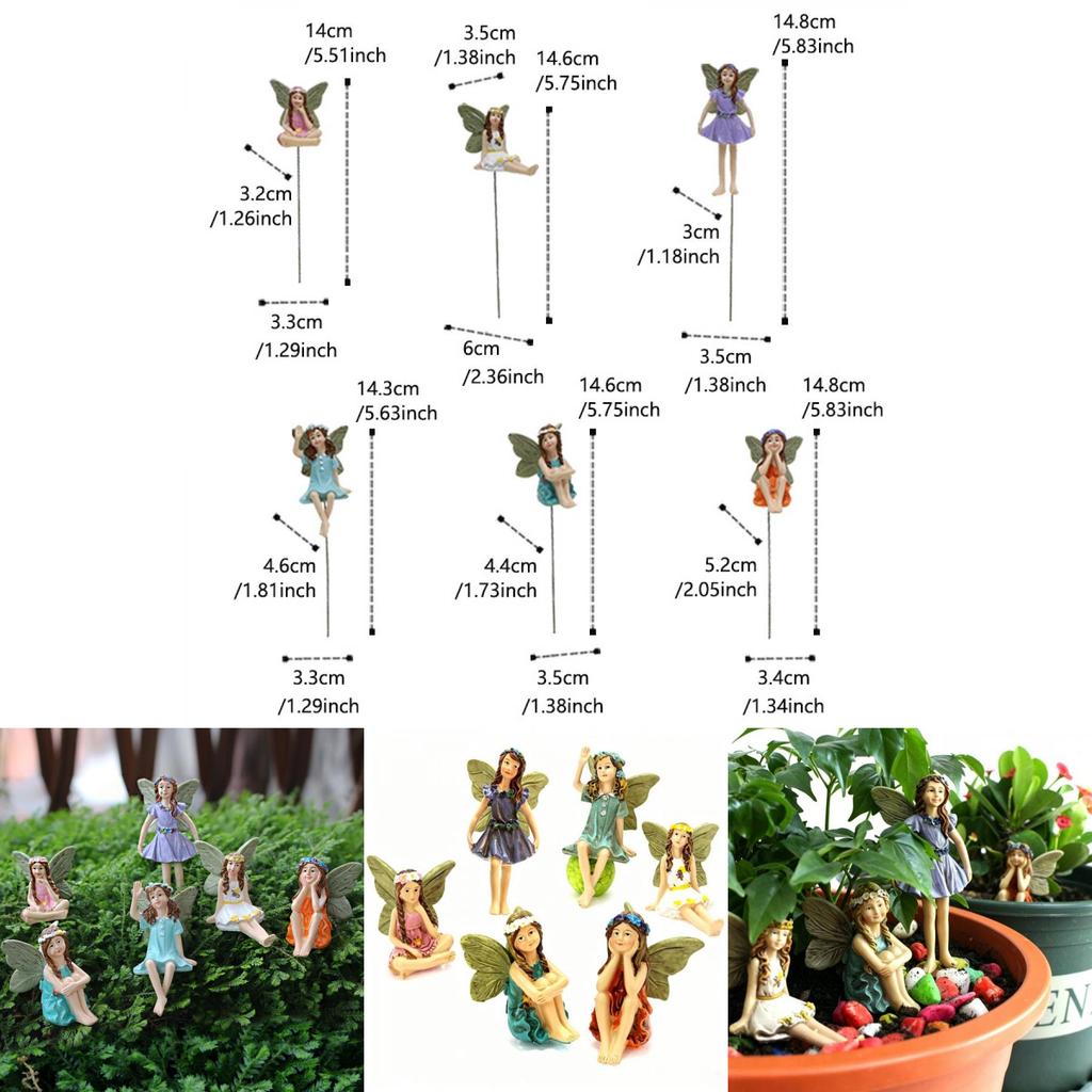 Ensemble de Figurines de Fées en Résine pour Jardin Avec Sculpture et Polissage Pour Décoration Intérieure Cadeau