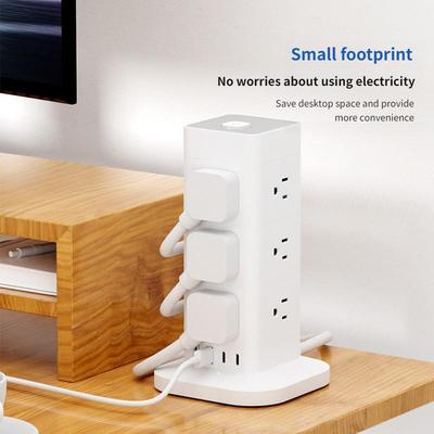 Multi Port Main Control Switch Type-C Tower Office Overload Power Strip Household USB Charging Vertical Socket