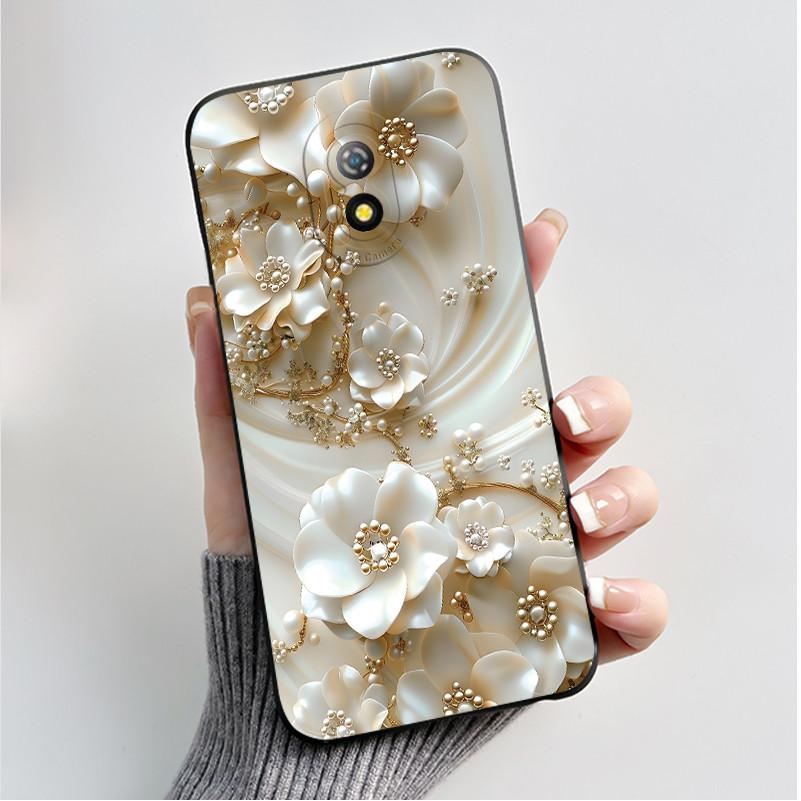 Coque de téléphone imprimée pour Itel A16 / A16PLUS / A23 / ITEL Alpha Lite Funda Coque Souple en Silicone Noir Coque Fleurie Mignonne Capa