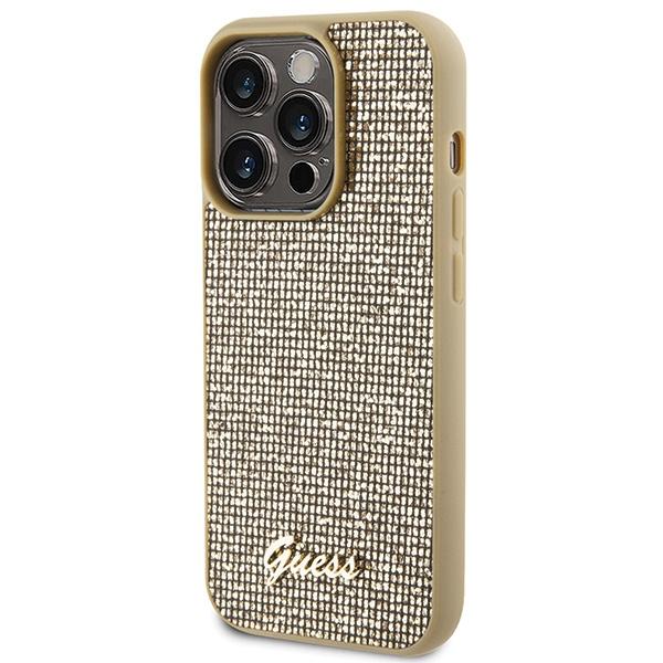 Guess Guhcp15Lpmsdgsd Iphone 15 Pro 6.1 Złoty/Gold Hardcase Disco Metal Script