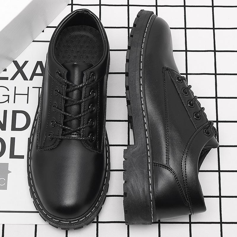 Luxury Men's Genuine Leather Business Formal Shoes British Style Men's Black Platform Lace Up Casual Shoes Zapatos De Cuero 2025