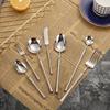 Creative 304 Stainless Steel Teaspoon Japanese Style Tableware Fruit Fork Hammer Pattern Design Dessert Spoon