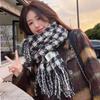 Autumn and Winter Scarves Women's Winter High-end Scarves Thickened and Warm Tonglu Imitation Cashmere Plaid Scarves