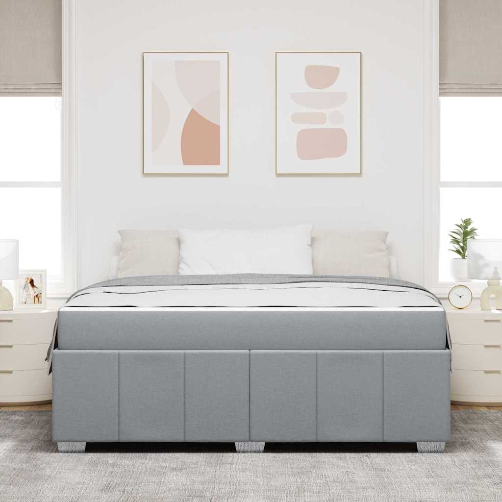 Upholstered Bed Frame with Mattress Light Grey 180 x 200 cm Fabric