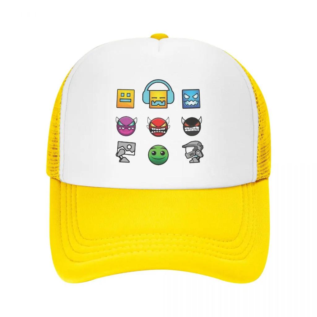 Geometry Dash Cap Fashion Casual Mesh Baseball Caps Adjustable Hat Hip Hop Summer Unisex Baseball Hats Polychromatic