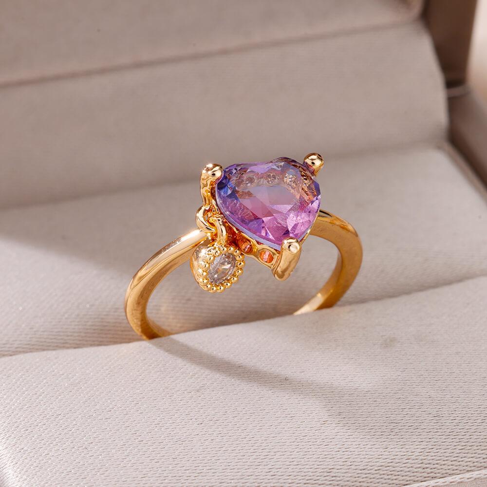Zircon Flame Drop Rings For Women Stainless Steel Water Drop Adjustable Ring Femme Wedding Party Fshion Jewelry Gift Femme