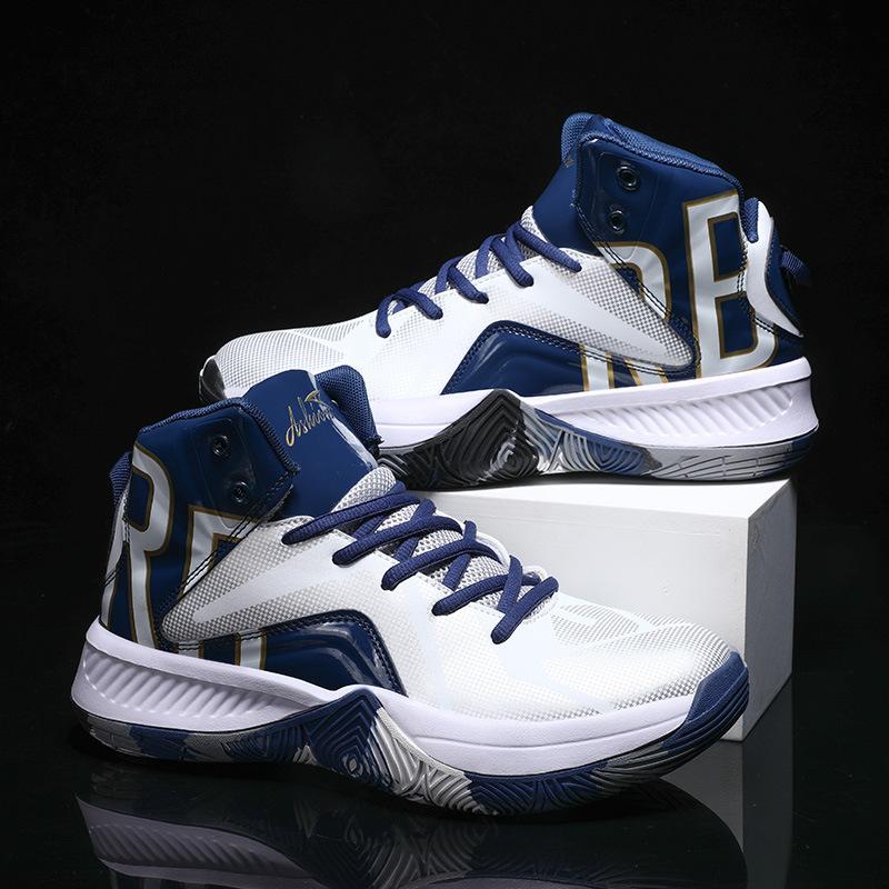 High-top basketball shoes for men and women, autumn shock absorption, lightweight, non-slip and wear-resistant students, teenagers, camouflage b