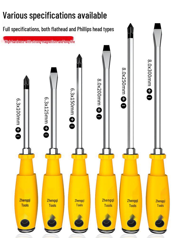 Magnetischer Schraubendreher-Satz mit Kreuz- und Schlitzkopf - Industriell, Schlagfest, Superhart