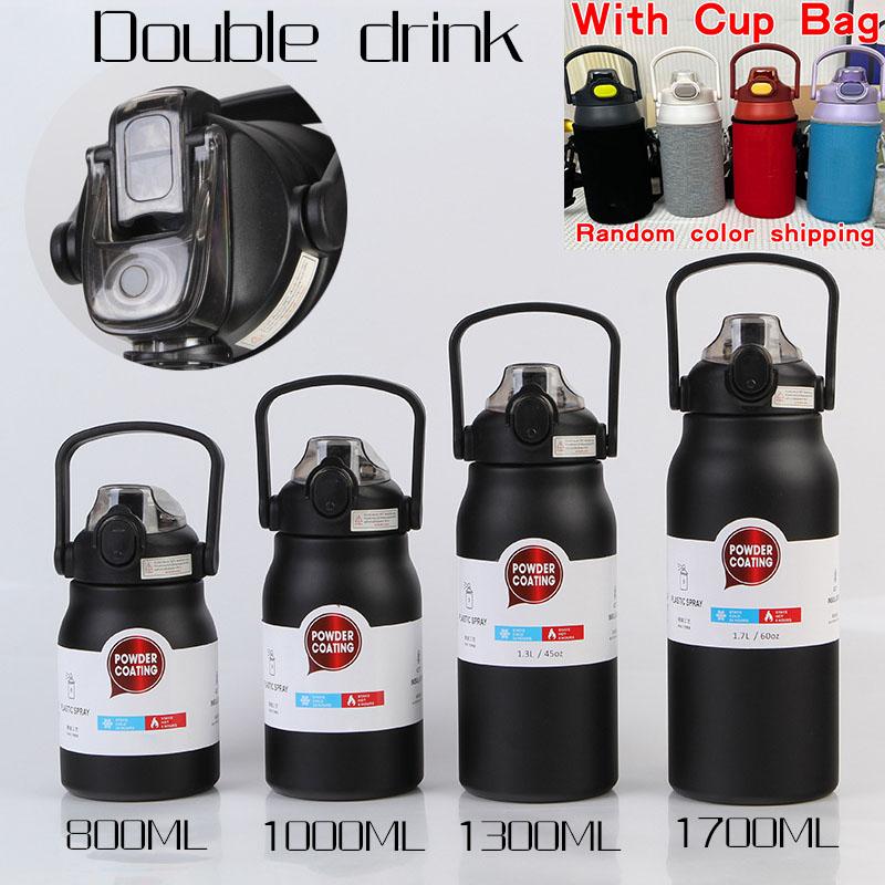 1.3L/1.7L Large Capacity Thermo Bottle Stainless Steel Thermal Thermo Water Portable Vacuum Mug Thermos Insulated Cup Tumbler