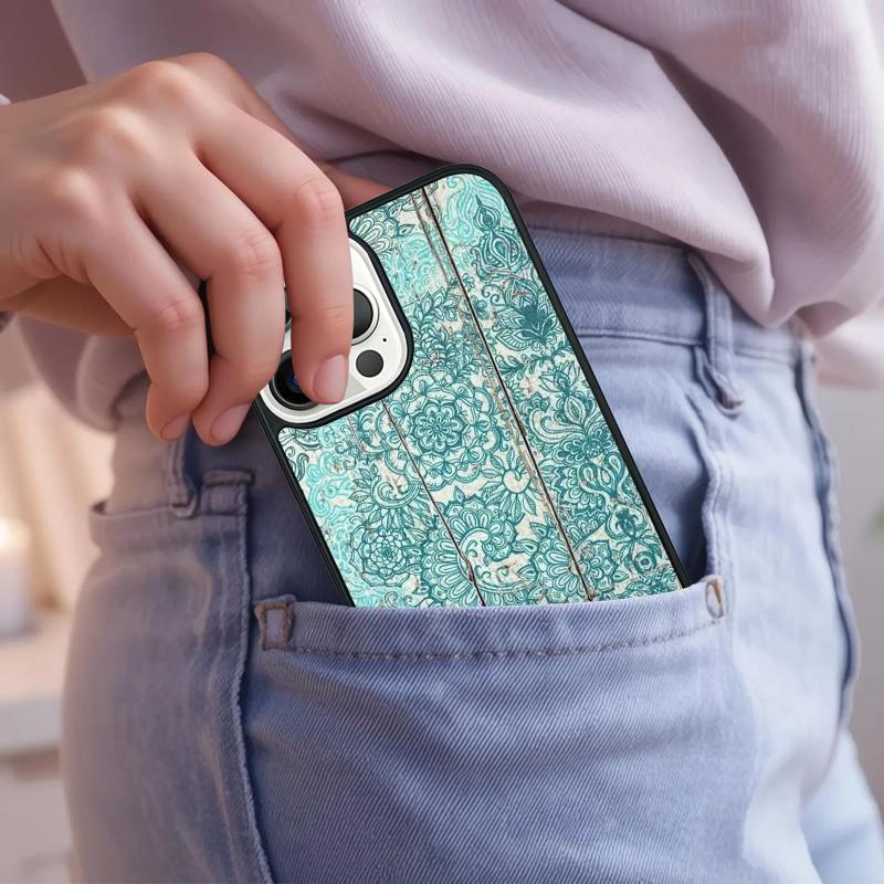 Mandala Wood Floral Phone Case For iPhone 17 Air 15 16e 14 13 Pro Max Coque 12 11 Pro Max PLUS cover
