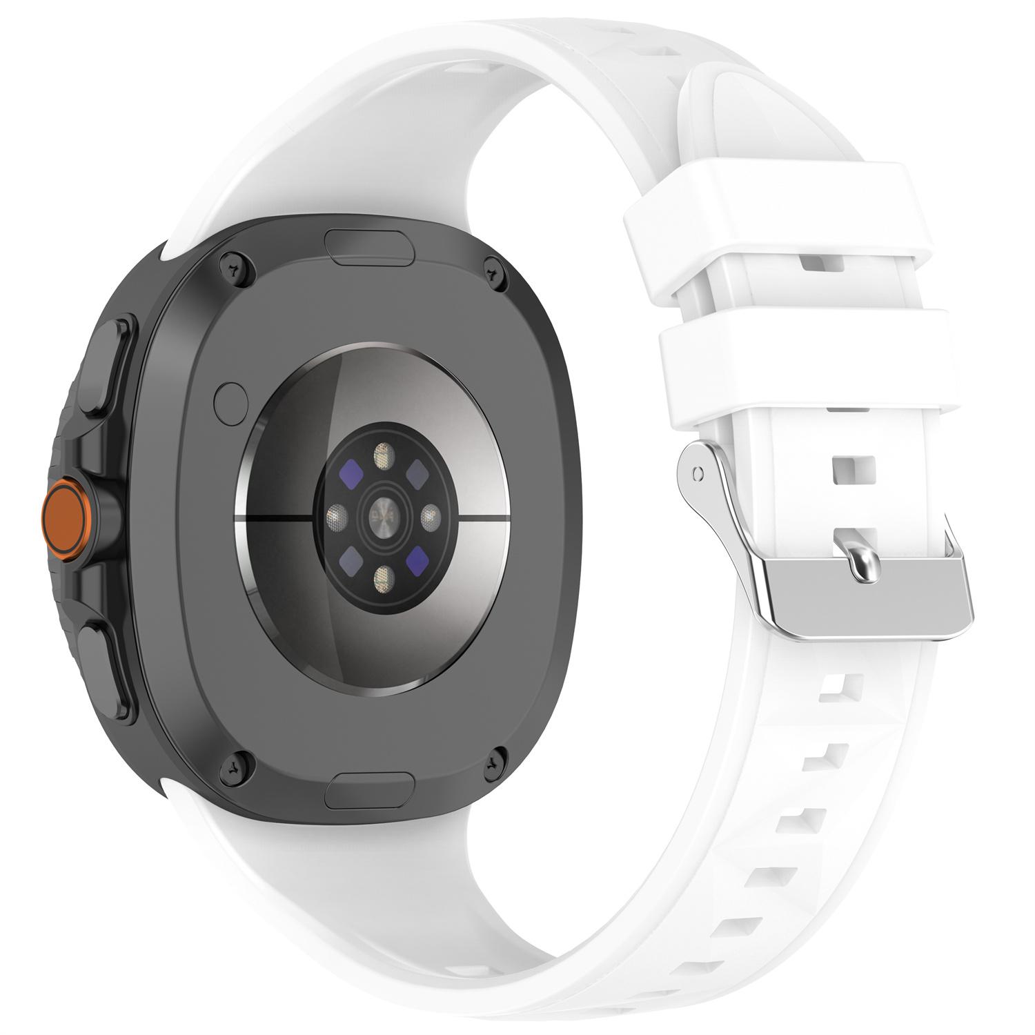 

Textured Replacement Strap for Samsung Galaxy Watch8 44mm/40mm/Watch8 Classic 46mm Silicone Watch Band White