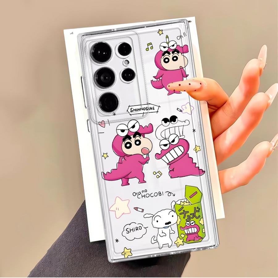 Case for Samsung Galaxy Note 20 Ultra 10 S23 Ultra S20 Plus S25 Edge S26 S22 FE S21 S24 Phone Cover Cute Crayons Shinchan