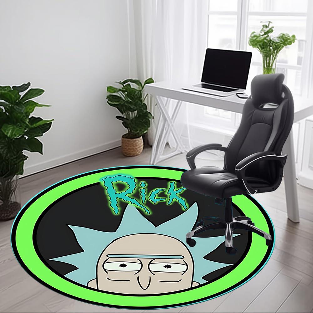 Rick and Morty Office Round Area Rug, Indoor Mat Suitable For Office,Bedroom Living Room Home Decor, Room Deco a0908181