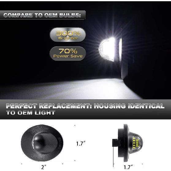 CZC AUTO LED License Plate Light 2 Pack Tag Light Lamp for Ford F150 F250 F350 F450 F550 Superduty Ranger Pickup Truck Explorer Bronco Excursion