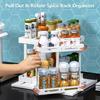 2 Tier Pull-out and Rotate Kitchen Spice Rack Multi-Function Seasoning Organizer for Kitchen Cabinet Pantry Counter-Top Supplies