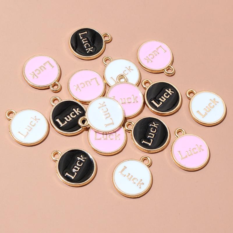 20pcs Enamel Luck Pendant Charms 15x12mm Alloy Metal DIY Jewelry Making Accessories Findings for Necklace Bracelet Earrings