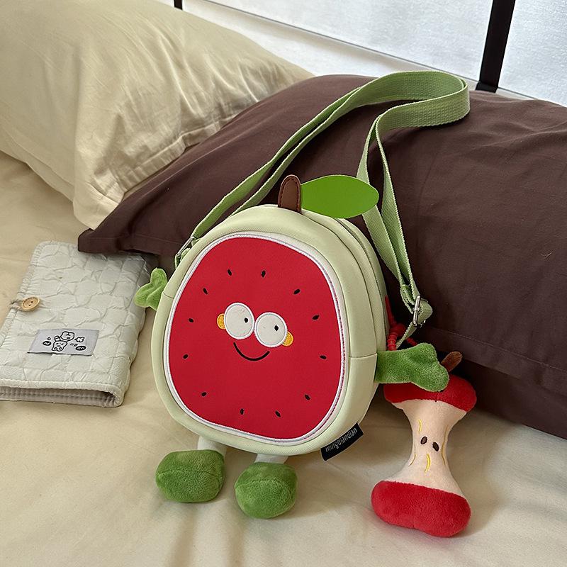 Rucsac Cartoon Proaspăt Pepene Verde 2025: Rucsac Școlar Studențesc de Mare Capacitate & Geantă Crossbody Super Drăguță
