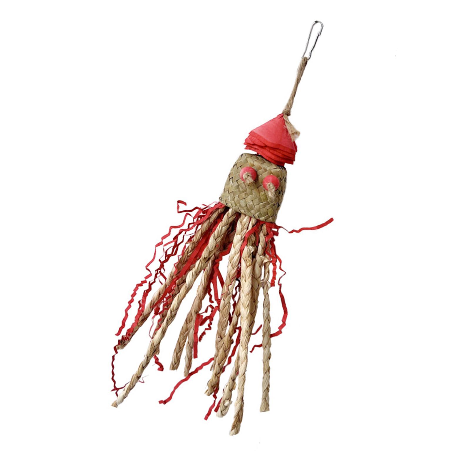 

Игрушка для жевания домашних птиц Натуральная цветная бумага для измельчения для кореллы Conure Какаду Игрушка для скрежетания зубами для клетки красный