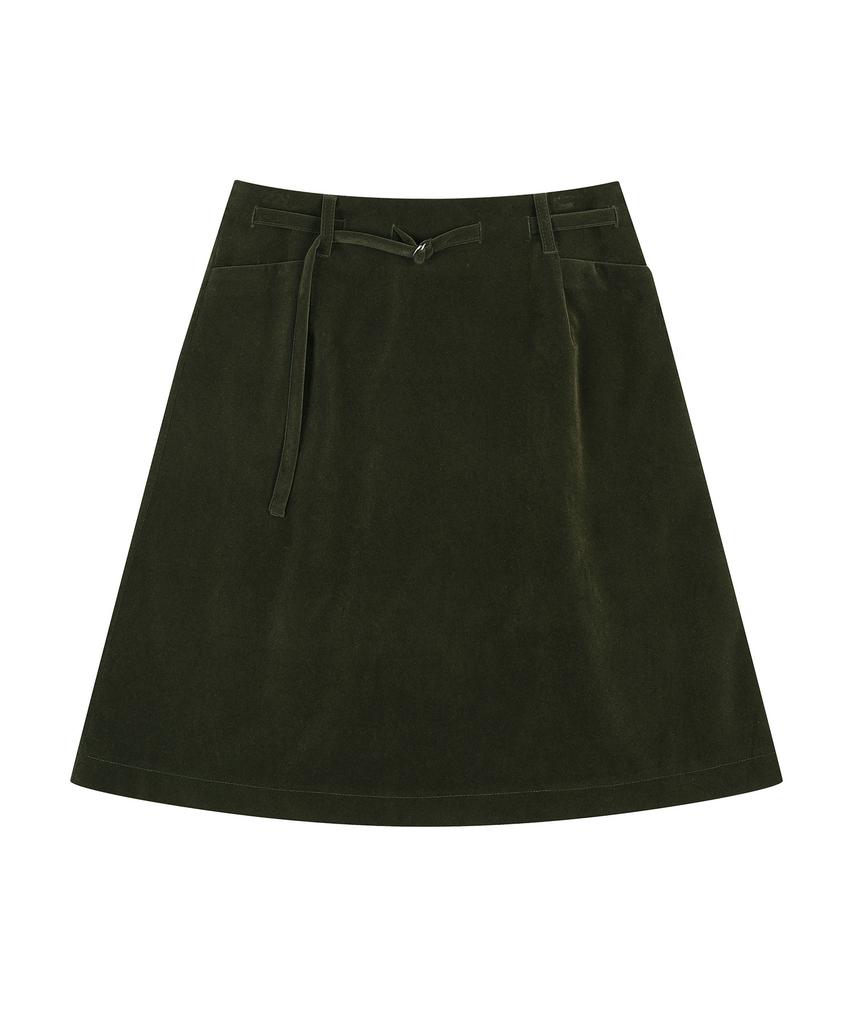 Deliscent Choni Velvet Skirt [Khaki]