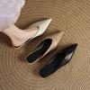 Pointed toe one pedal slippers women's summer fashion outer wear slope heel bag head half drag