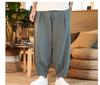 2023 New Man's Cotton Linen Pants Summer Loose Fit Drawstring Long Pants Solid Color Trousers Plus Size M-5XL