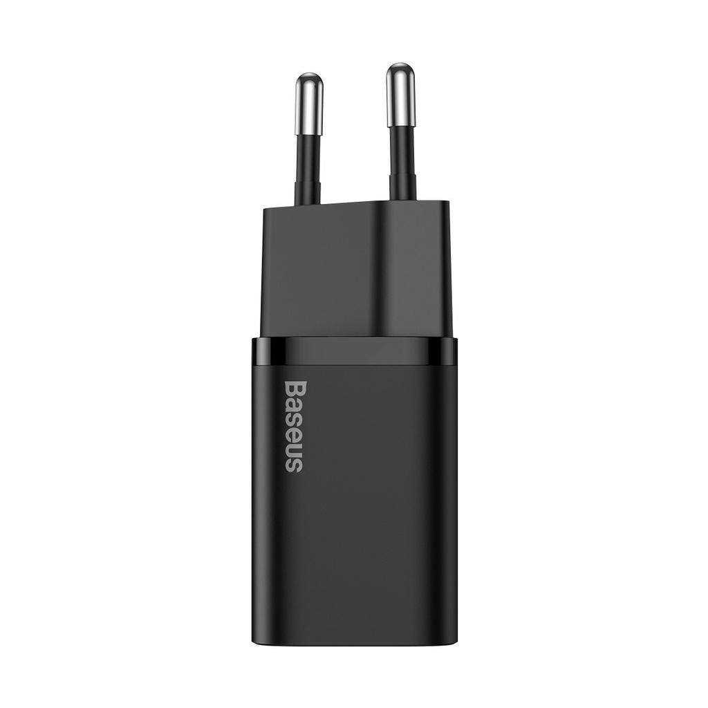 Netzladegerät Baseus Super Si Quick Charger 1C 25W Mit USB-C zu USB-C Kabel 1M (Schwarz)