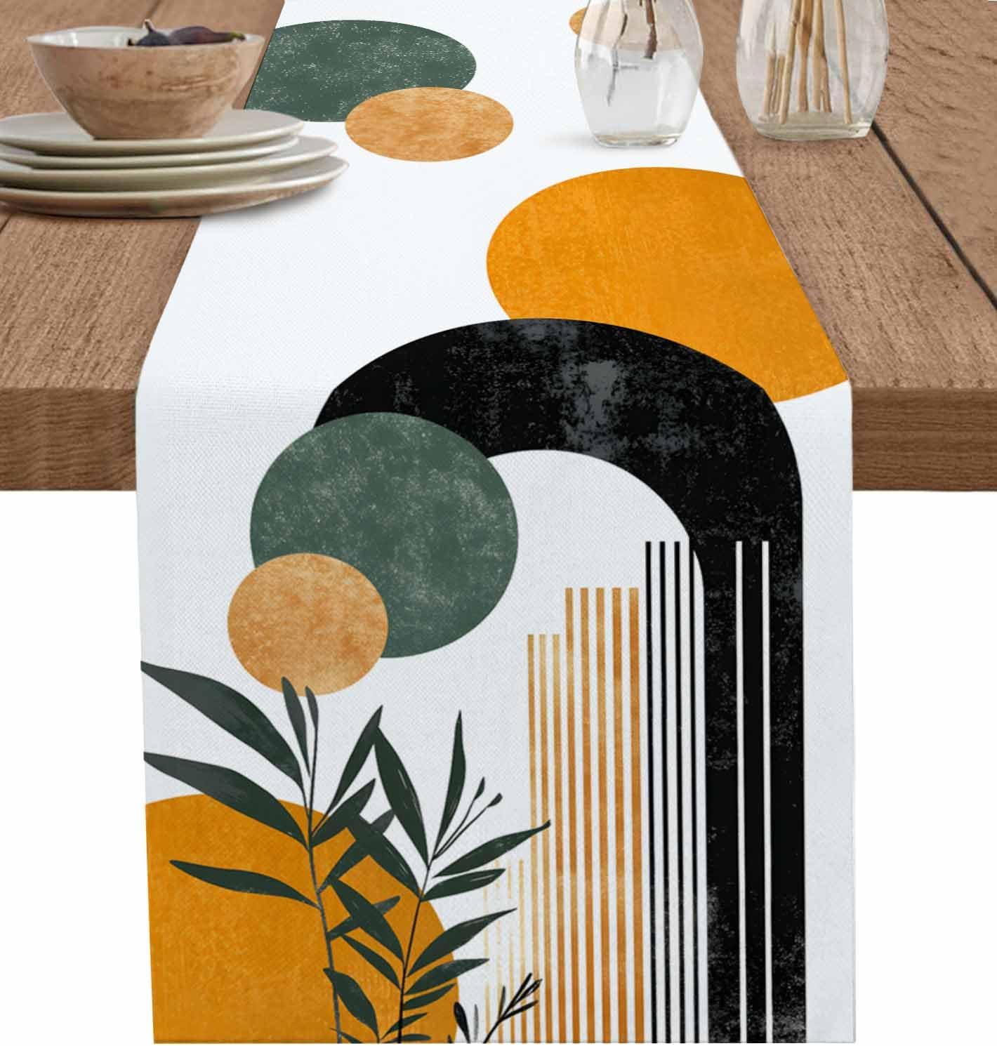 Boho Mid Century Boog Rond Linnen Tafel Runner Commode Sjaals Tafel Decor Boerderij Keuken Eettafel Runner Feest Decoratie 150x33cm