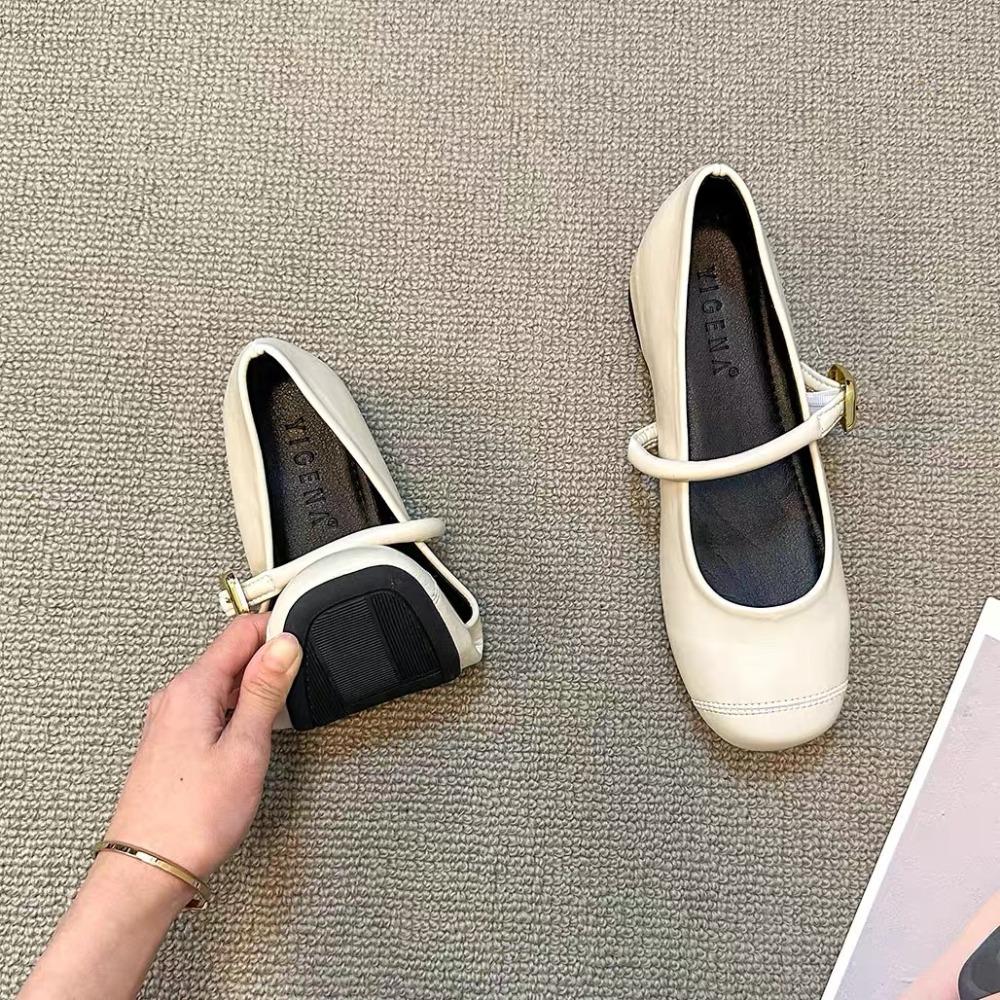 Fashion Footwear Ballet Flats Women Dance Shoes for Spring Buckle Strap Shallow Female Square Toe Ladies Lolita Shoes 2026