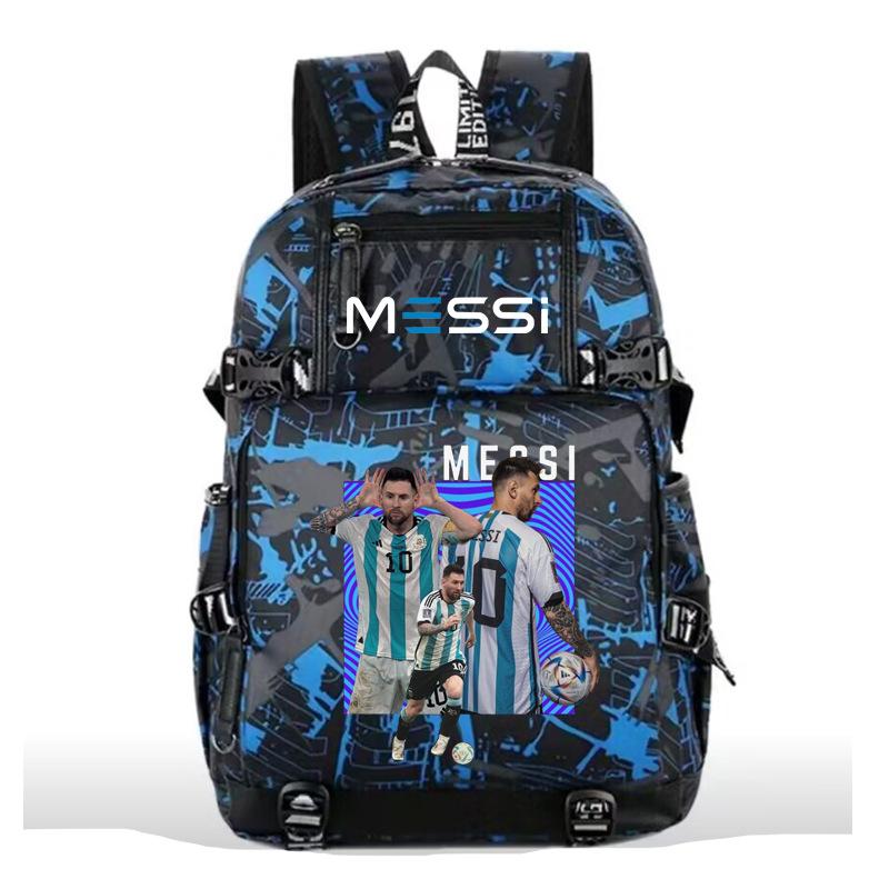 2023 football star Mbappe USB large capacity youth student schoolbag men and women leisure travel shoulder back
