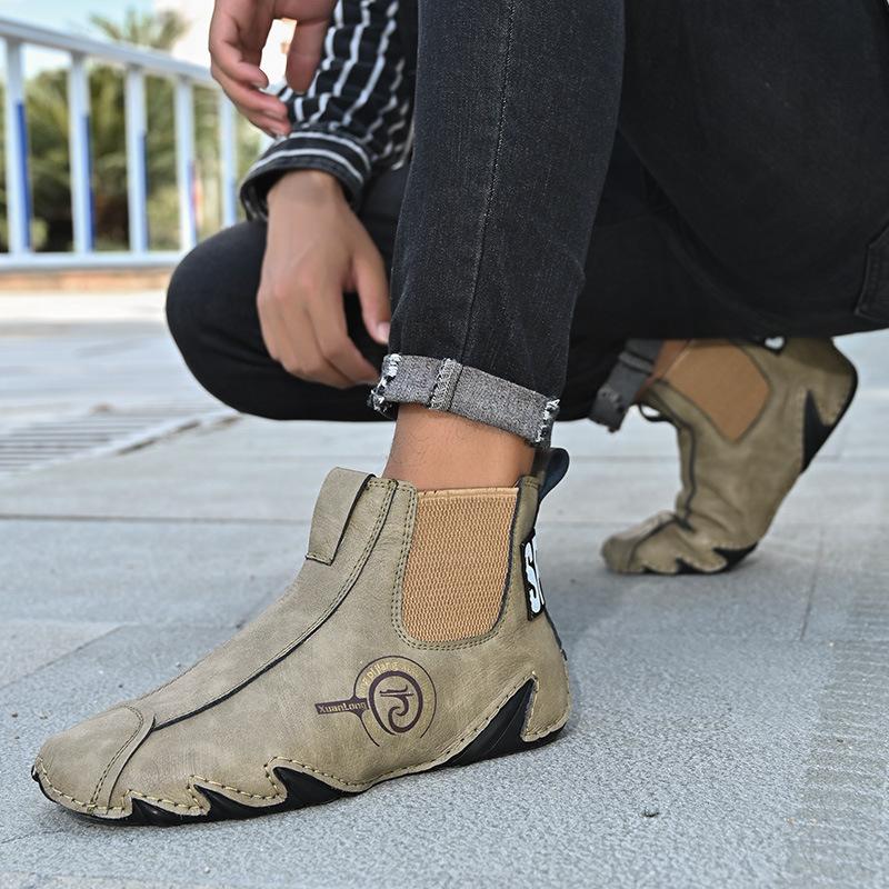 Men Boots Warm Cotton Shoes Handmade Outdoor Sneakers Soft SoleComfortable Men's Ankle Boots Male Casual Flat Short Boots 2025