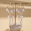 European and American tassel long pearl earrings light luxury high-end stud earrings temperament cold wind trend retro earrings