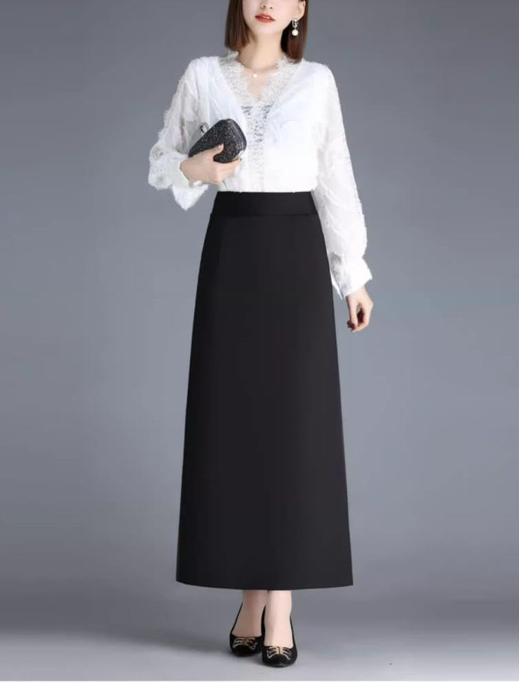 Syvent Tight Elegant Suit Plus Office Lady 12F322 Women's A-Line Skirt, High-Waisted, Mid-Length, Business, Skirt, Skirt, Office, Sizes, Commuting,