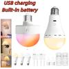 1 Set Rechargeable Smart Dimmable E27 Bulbs With Timing Cordless Battery Operated Light Bulb Rgb/3 Color Usb Led Lamp Bulb