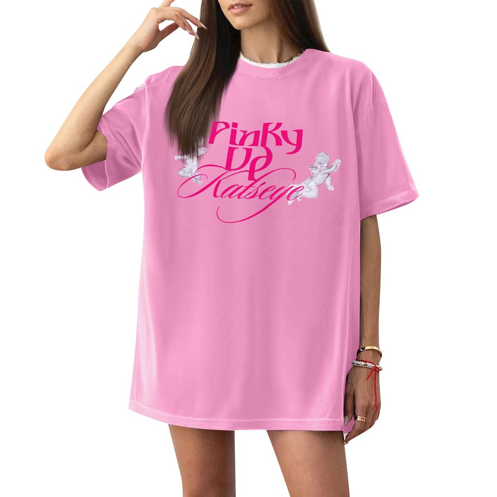 Womens Casual Short Sleeve T Shirt Loose Fit Graphic Print Crew Neck Lightweight Top for Everyday Wear