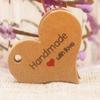200pcs New design kraft/white Handmade tag,paper vintage red heart Handmade gift tag  products swing Handmade with love hang tag