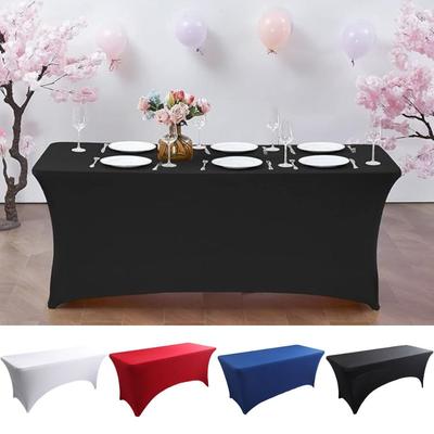 Universal High Stretch Tablecloth 4/6/8FT Bed Cover Black Rectangular Table Cloth  Outdoor  Event