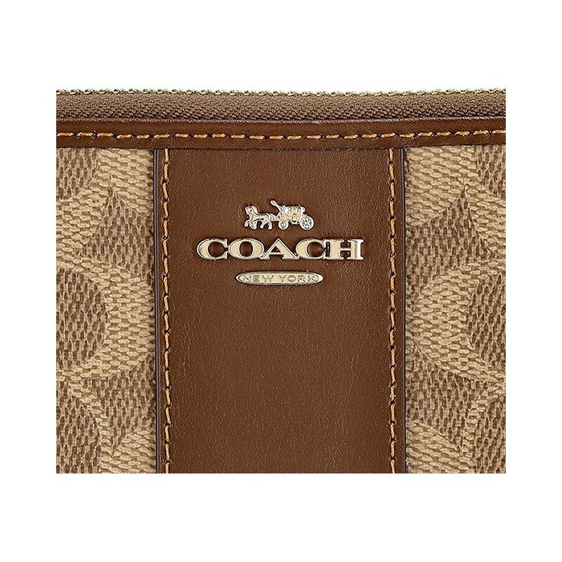 COACH Accordion Zip ogo PVC Wallet Women's Brown brown