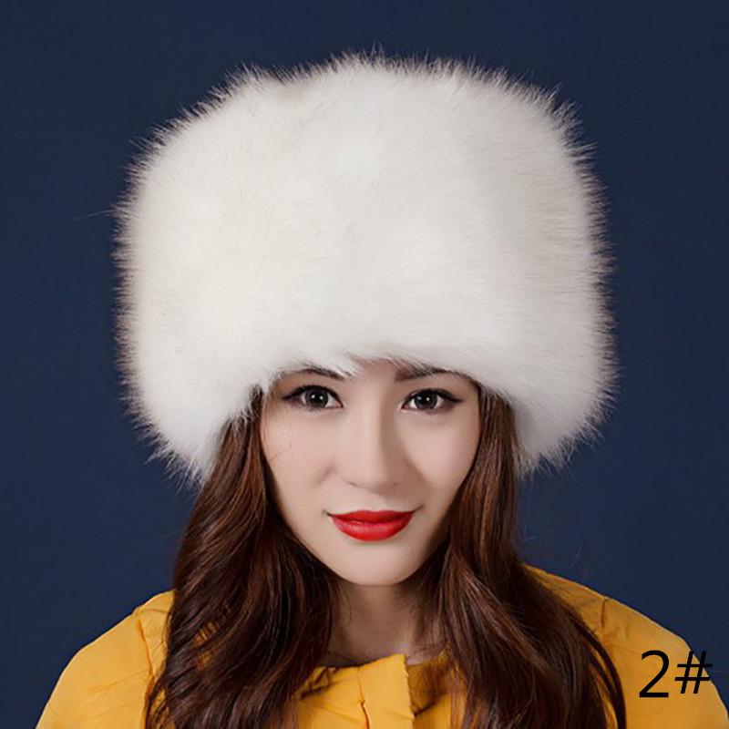 Faux Fox Fur Winter Hats Warm Cap 