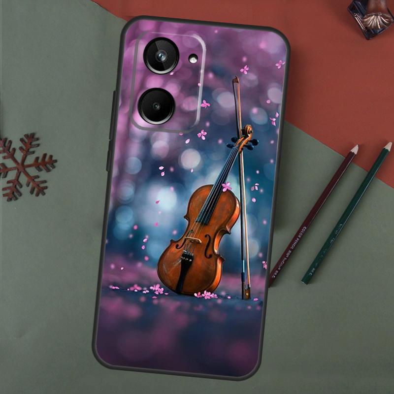 

Music Violin Case For Realme C55 C51 C75 C63 C61 C53 C35 C65 C67 C71 11 12 13 14 15 Pro Plus GT6 GT7 Pro Realme 11 Pro