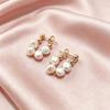 Baroque imitation pearl earrings for women, gold daily wear earrings, new versatile ear accessories, unique design