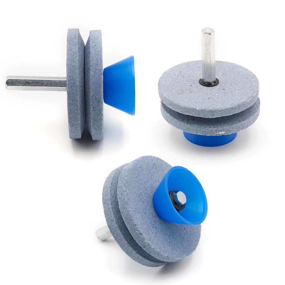 

1 шт. точилка для газонокосилки, синий двухслойный шлифовальный камень, ветряная газонокосилка, шлифовальная головка, аксессуары для электроинструмента